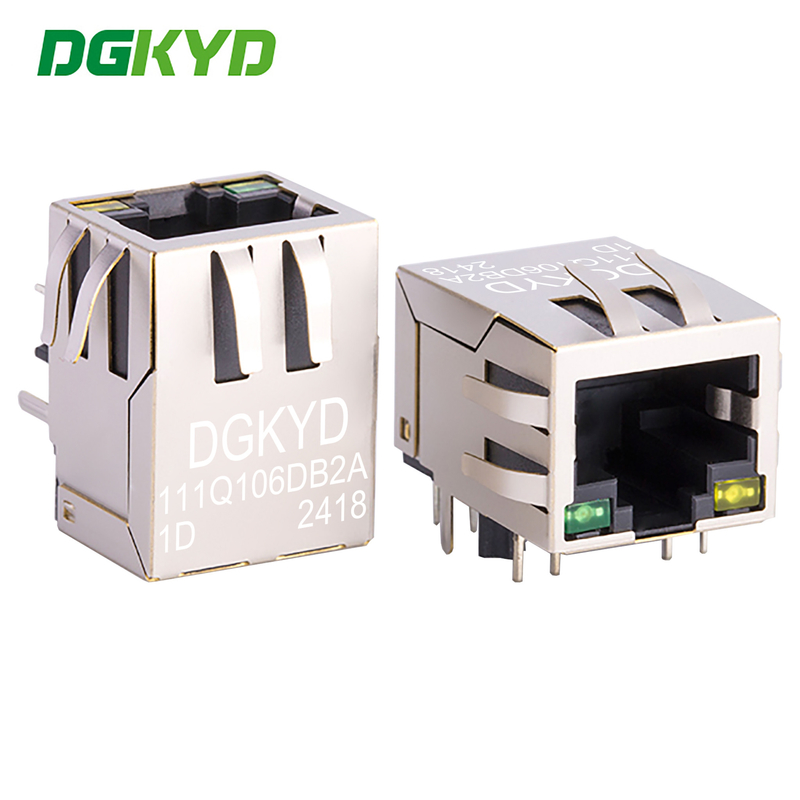 RJ45 Transformer Gigabit Integrated Filter with Light and Card Port Downward DGKYD111Q106DB2A1D