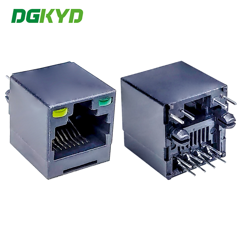 RJ45 180 Degree Vertical Interface 8P8C With Light All Plastic Connector Network Socket DGKYD52241188JC1A1DB4