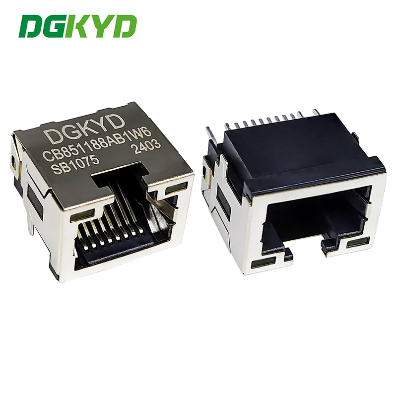 RJ45 Connector SMT Connector Sinking Board 8.5 With Light 8P8C Patch Type DGKYDCB851188AB1W6SB1075