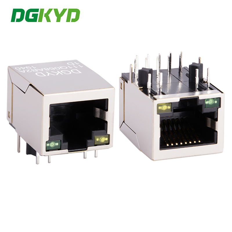 RJ45 Single Ports Gigabit RJ45 Network Interface With LED Light And PIN Pin Flush 4.06 DGKYD111Q068AB2A1D