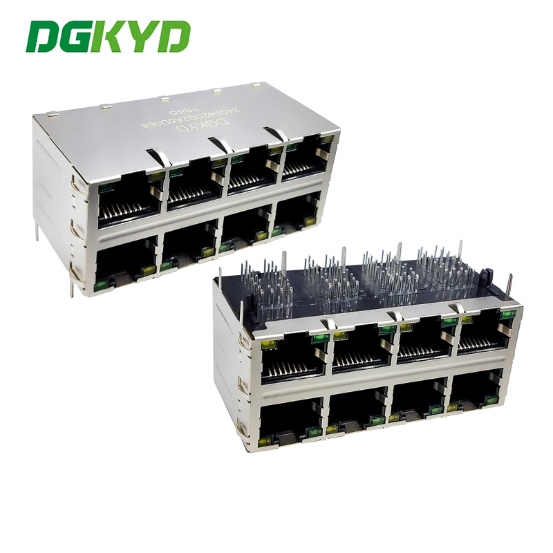 RJ45 Connector Multi Port 2X4 Socket 8P10C Connector Gigabit Modular Block Interface DGKYD24Q042DB2A5D068