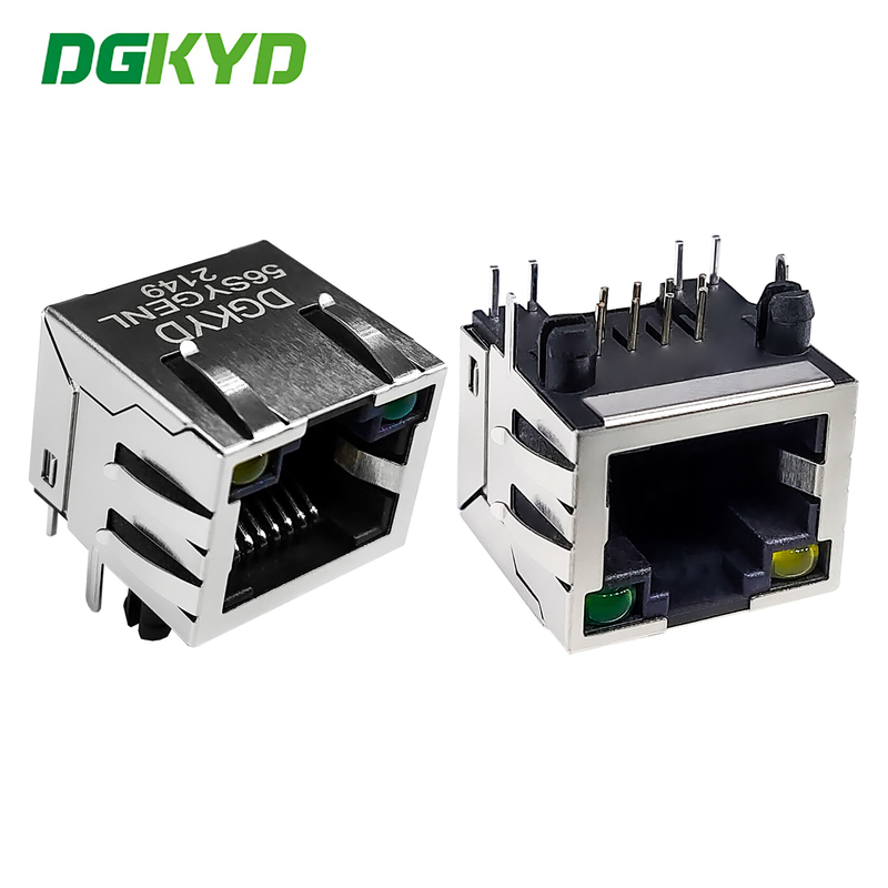 RJ45 connector 8P8C 56 single port with light and shielding network interface DGKYD-56SYGENL