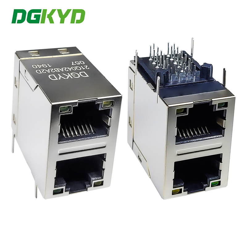 RJ45 multi port connector 6U Gigabit filter 2X1 modular block socket RJ45 network port connector DGKYD21Q042AB2A2D057