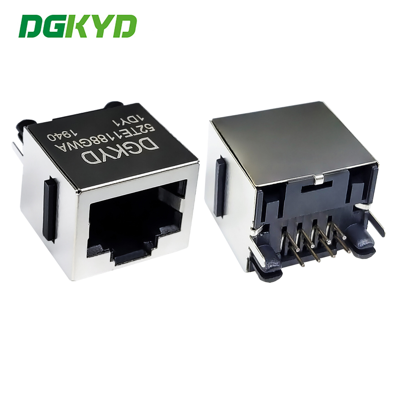 180 Degree Vertical Interface RJ45 Connector Without Light Strip Shielding Network Port Socket DGKYD52TE1188GWA1DY1