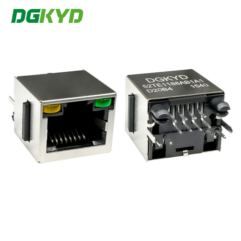 RJ45 vertical connector with light and shielding industrial Ethernet socket DGKYD52TE1188AB1A1D20B4