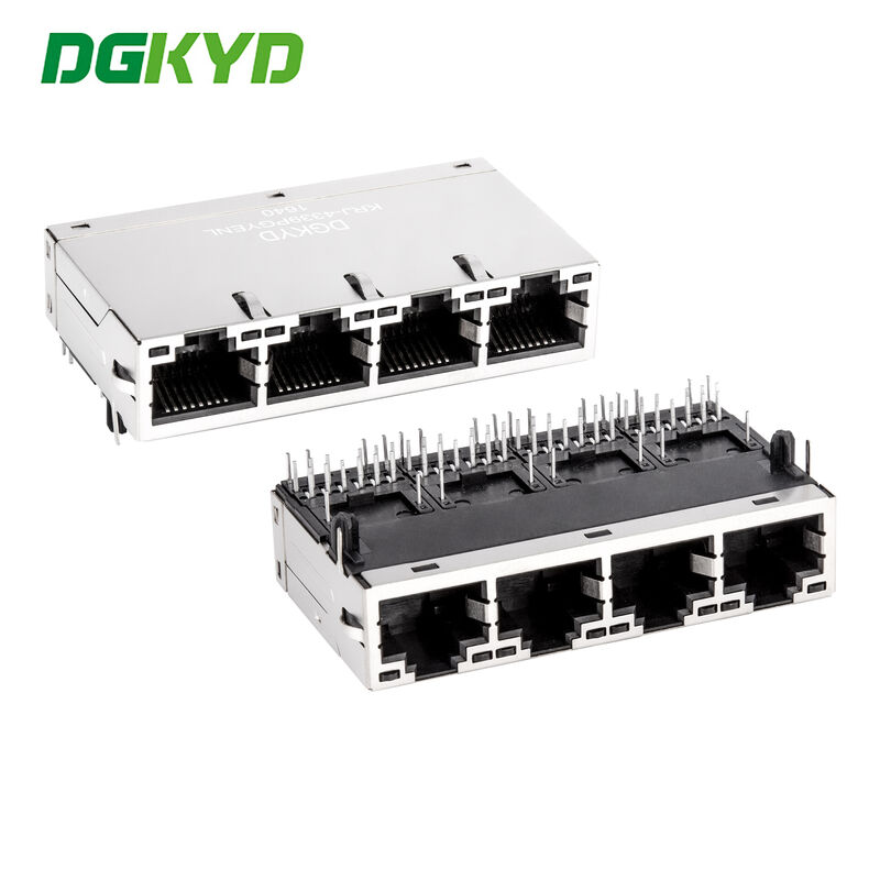 4 Ports Giga Ethernet Connector Rj45 Modular Jack,Industrial network port 1000 BASE-TX KRJ-4339PGYENL