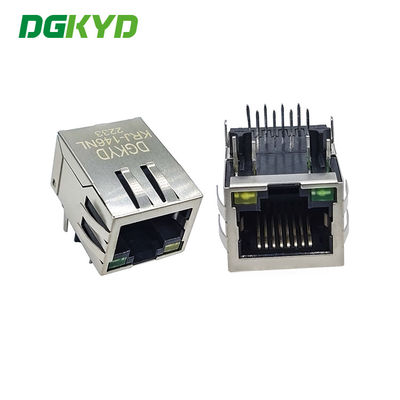Cổng đơn 10/100 BASE-T RJ45 Nam châm tích hợp Jack, G / Y led