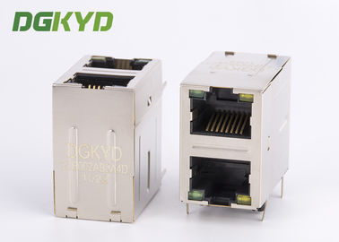 8P8C Cat5 / 5e 100Mb Tổ hợp giắc cắm RJ45 2 cổng xếp chồng lên nhau với máy biến áp
