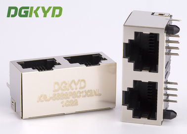 Lá chắn chi phí tiết kiệm 1x2 Tab Up Double Port Ethernet Socket Rj45 Jack mô-đun