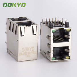 Bộ nối sàn kép 2 cổng RJ45 Bộ kết nối Ethernet mô-đun Jack cắm mô-đun Ethernet với đèn LED Y / G