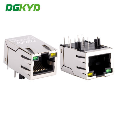 Đầu nối mạng RJ45 100Mbps Tích hợp Biến áp Ethernet với Đèn và Che chắn Kim loại DGKYD311B075DA2A4DN