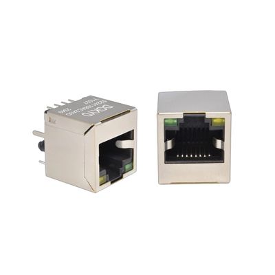 180 Degree 8P8C RJ45 Connector with LED Green/Yellow for PCB Mount
