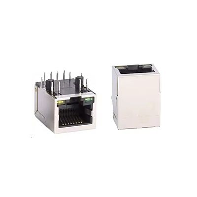 Industrial RJ45 Female Connector 10/100 Base-T with LED 8P8C