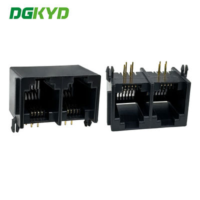 Đầu nối cổng Ethernet RJ11 1X2 có giao diện tai 6P6C DGKYD5523E1266IWA1DY4