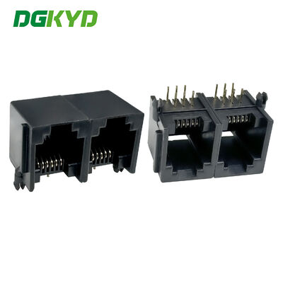 Giao diện ổ cắm nữ RJ11 ổ cắm cổng kép Bộ kết nối không ánh sáng bằng nhựa đầy đủ Cổng Ethernet công nghiệp DGKYD5521E1266IWA1DY1