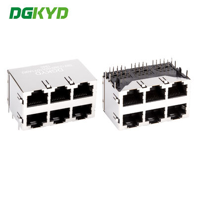 DGKYD59212388HWA1DY1A062 RJ45 kết nối nhiều cổng được bảo vệ mà không có ánh sáng 8P8C ổ cắm Ethernet mà không có lò xo cách ly