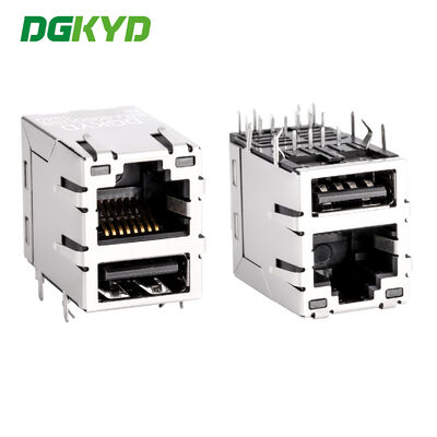 RJ45 với ổ cắm USB 2.0 Gigabit tích hợp bộ lọc kết nối cổng mạng KRJ-008QUSBNL