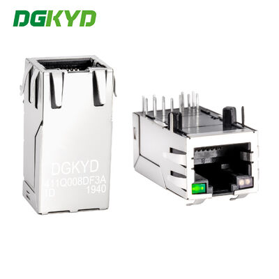 RJ45 kết nối mạng bộ lọc cổng duy nhất với ánh sáng và tấm chắn PBT DGKYD411Q008DF3A1D