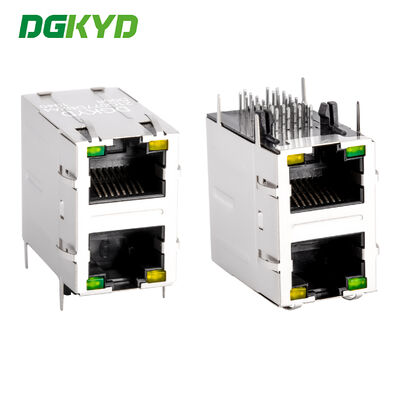 Đầu nối RJ45 hai tầng với bộ biến áp 1000base và hiệu suất Cat6 cho mạng Ethernet