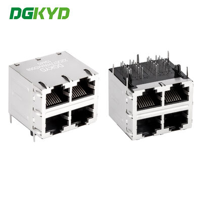 RJ45 Connector Modular Jack với từ tính bên trong 2X2 Port Configuration CAT6 tương thích