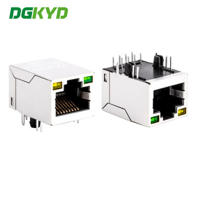 Kết nối Ethernet góc phải CAT5e RJ45 với đèn LED và bộ lọc mạng cho mạng hiệu suất cao