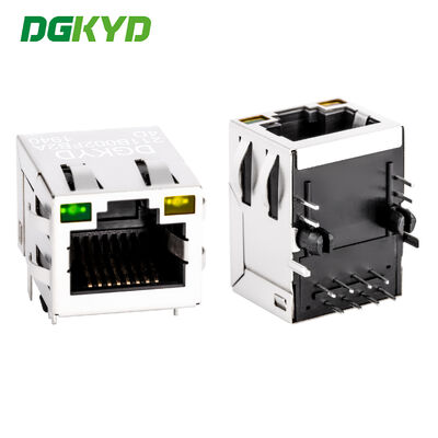 RJ45 Jack mô-đun với mạ vàng 6u Cổng đơn và LED cho các ứng dụng PCB