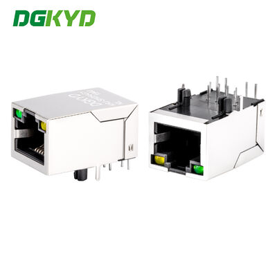 KRJ-SH256GYNL Đầu nối RJ45 có bộ lọc 100Base, đèn báo LED và ổ cắm mô-đun RJ45 có vỏ bọc