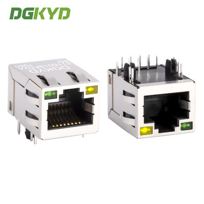 Bộ kết nối được bảo vệ công nghiệp 8PIN RJ45 với lớp phủ vàng 6U cho cổng mạng
