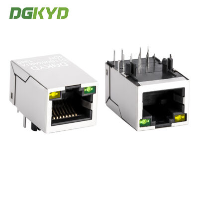 Đầu nối Ethernet RJ45 chống nhiễu 100Mbps với biến áp tích hợp và đèn LED báo