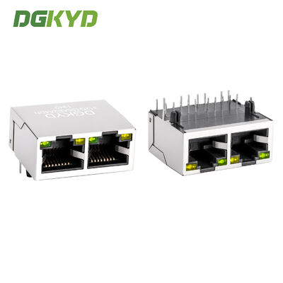 Bộ kết nối RJ45 đa cổng 1X2 với bộ lọc tích hợp Gigabit và các chân liên lạc bọc vàng 10 chân