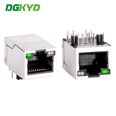 Đầu nối RJ45 góc phải 90 độ Gigabit có đèn RJ45 Jack ổ cắm mạng cái